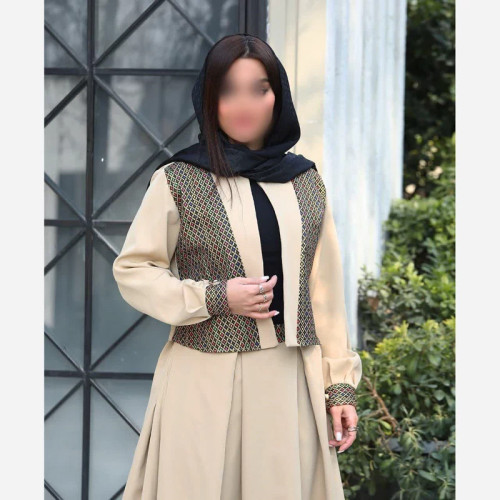 کت و دامن مازراتی با خرجکار هندی مدل تیکال