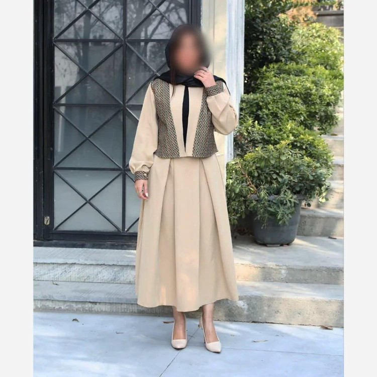 کت و دامن مازراتی با خرجکار هندی مدل تیکال