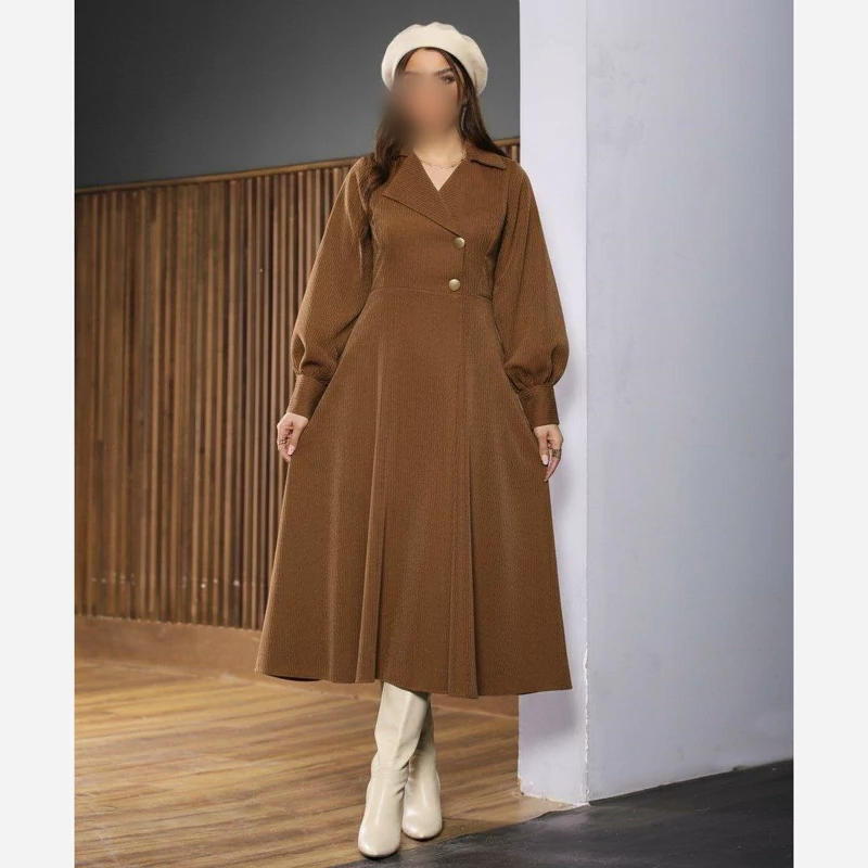 مانتو مخمل کبریتی طرح دلوین