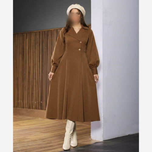 مانتو مخمل کبریتی طرح دلوین