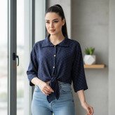 شومیز گره ای مدل مینا