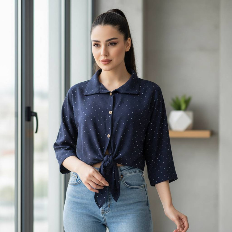شومیز گره ای مدل مینا